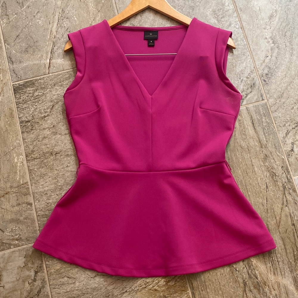 Pink peplum top